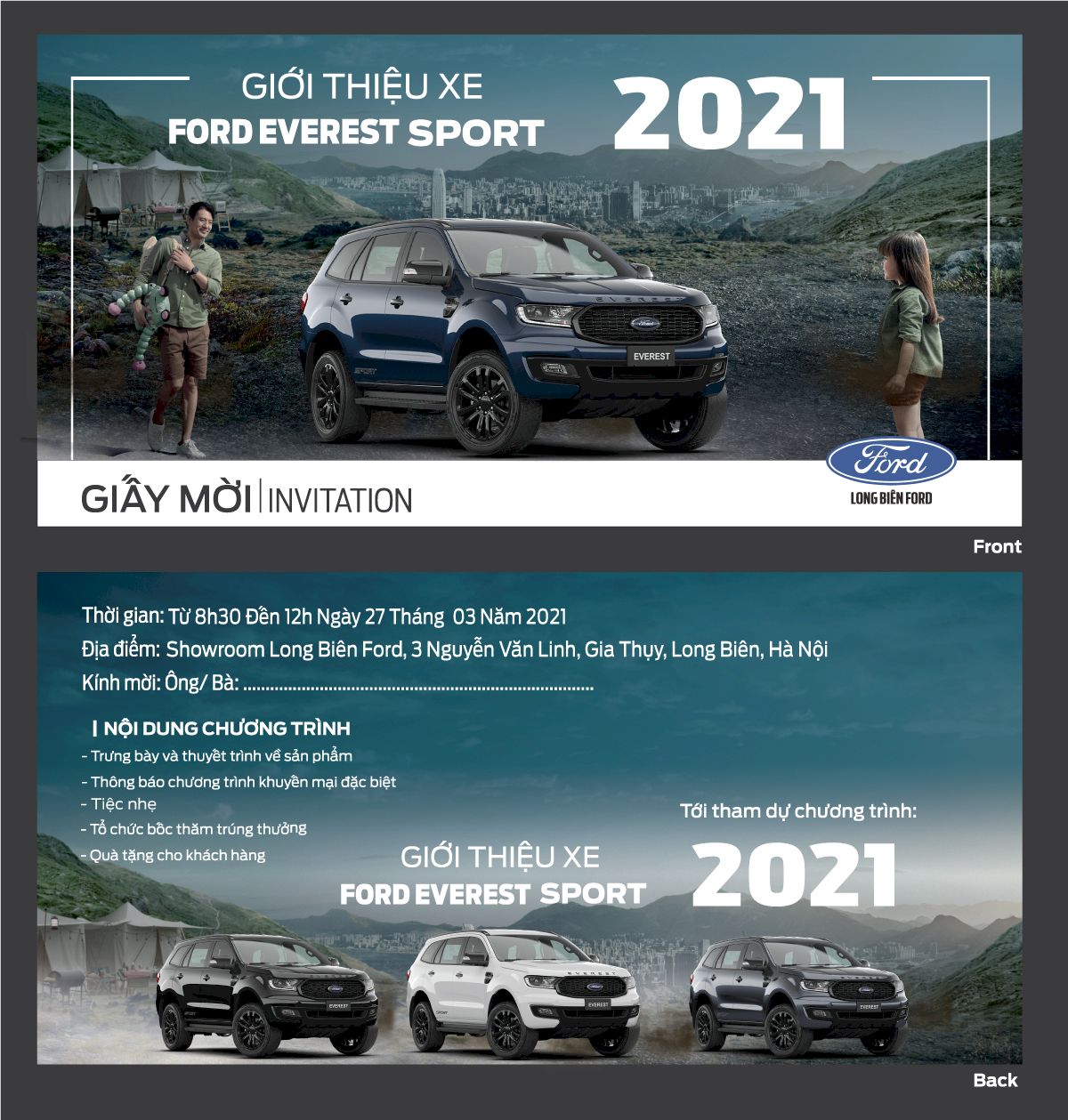 Thư mời tham sự kiện "Giới thiệu Ford Everest Sport 2021"
