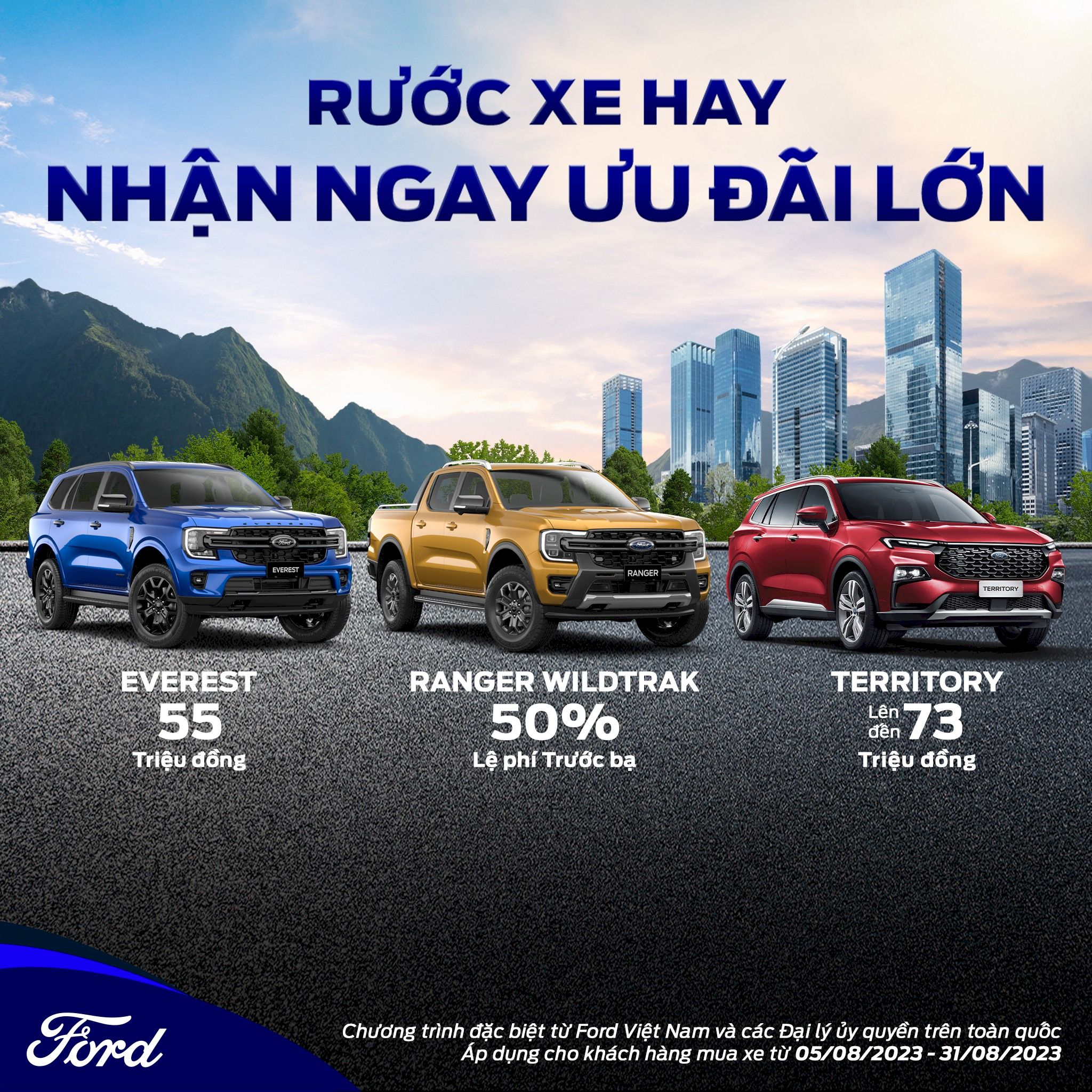 CHÀO ĐÓN THÁNG 8 VỚI KHUYẾN MÃI LỚN DÀNH CHO CÁC DÒNG XE FORD!