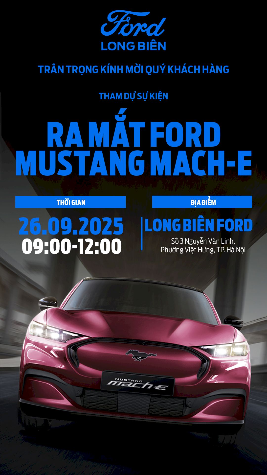 THƯ MỜI THAM DỰ SỰ KIỆN RA MẮT FORD MUSTANG