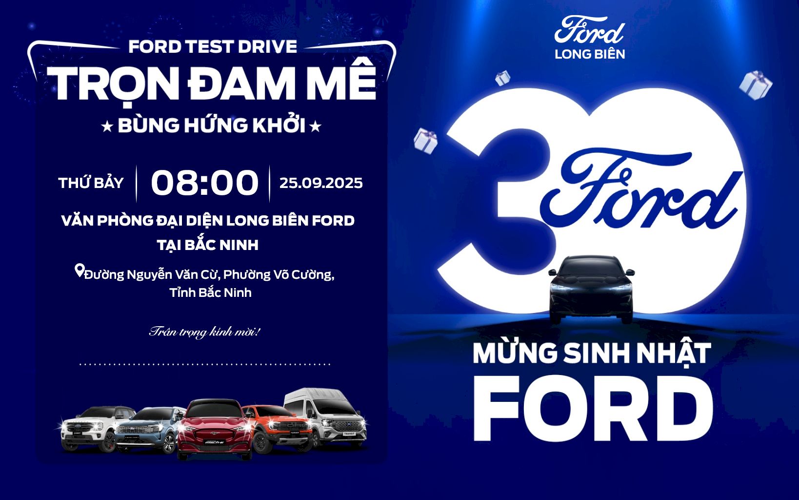 THƯ MỜI THAM DỰ SỰ KIỆN LÁI THỬ XE TẠI BẮC NINH