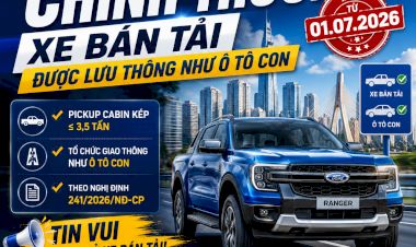 Xe bán tải chính thức được lưu hành như ô tô con